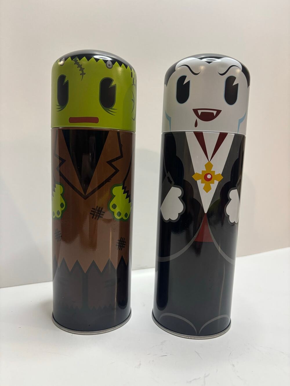 Mixo Kooky Kans Frankenstein & Vampire Set w/ Original Punch-Outs + Pins